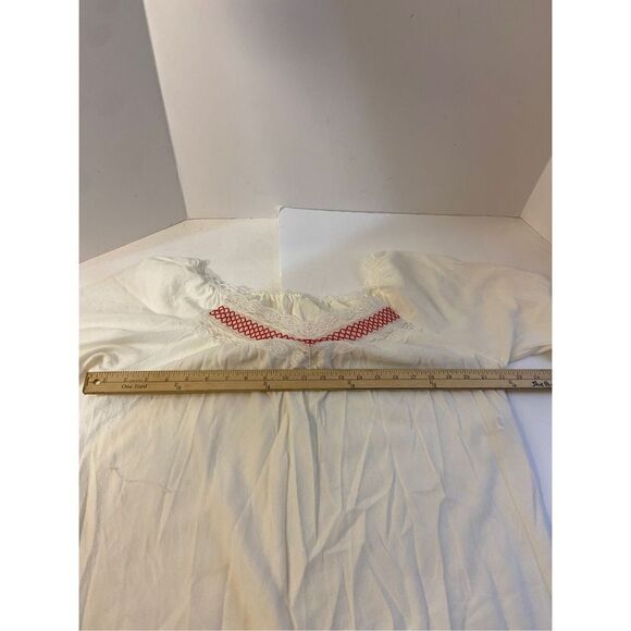 Glencraft Lingerie Union Tag Made in USA gown medium white red #29354 - Picture 7 of 8